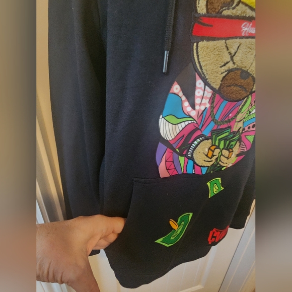 CIVILIZED Notorious Bear Pullover Roomy Hoodie (Black) Sz. Small NWT - Picture 5 of 7